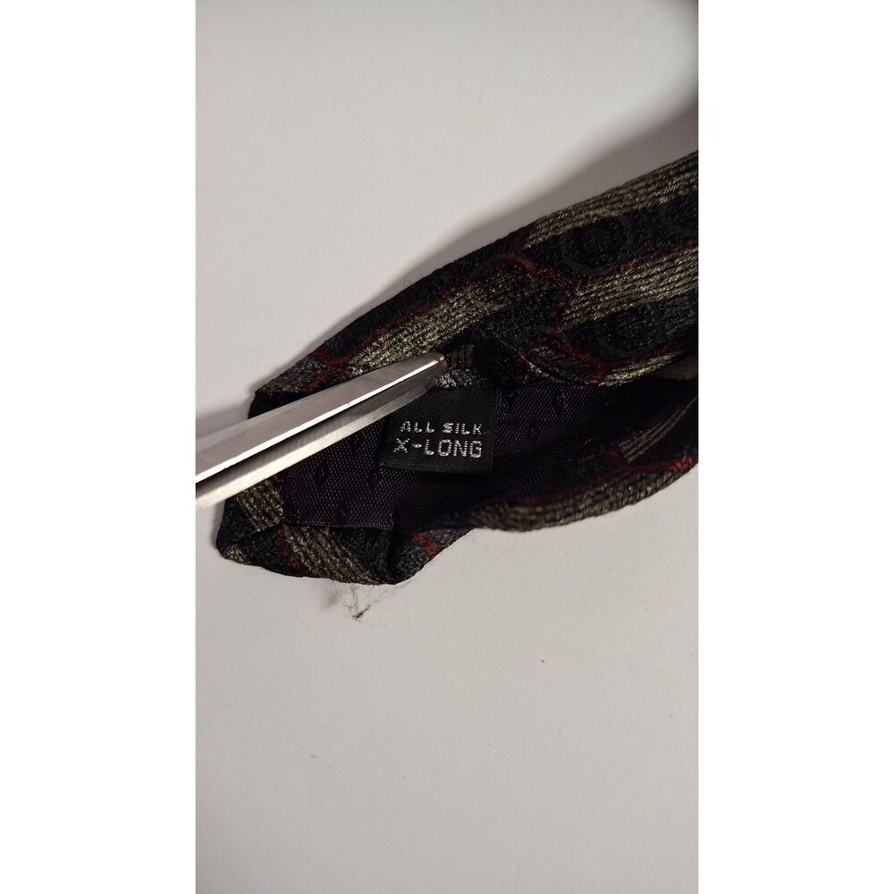Albert Nipon Black Geometric All Silk Neck Tie Ex… - image 3